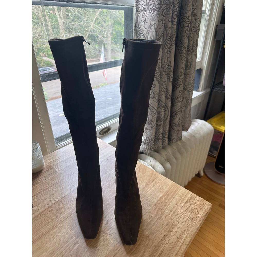 Steve Madden Chocolate Brown Suede Knee High Kitten Heel Boots 7.5